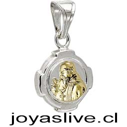 Dije de plata 950, San Benito Oro de 18kl