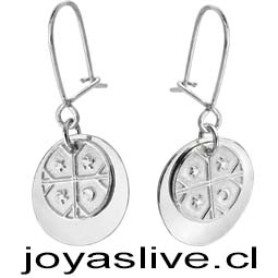 Aros de plata chilena 950, Mapuche Willi Mapu