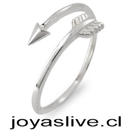 Anillo de Plata chilena 950 Flecha del Amor (medida 14)
