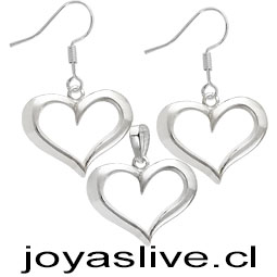 Conjunto de Plata chilena 950 Corazones