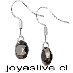 Aros de Plata chilena 950 con Swarovski Negro