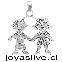 Dije Niño y Niño Plata Chilena 950. 23 mm (HH)