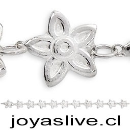 Pulsera Plata chilena 950, Flor de Loto