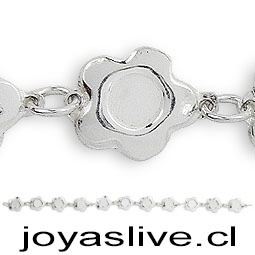 Pulsera Plata chilena 950, Flor