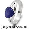 Anillo de plata chilena 950 Corazón lapizlázuli (medida 18) (Sin cambio y sin devolucion, pequeño detalle en terminación)