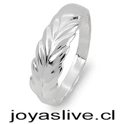 Anillo plata chilena 950, Hoja de Laurel ( medida 22)