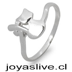 Anillo plata chilena 950, Gato ( medida 20)