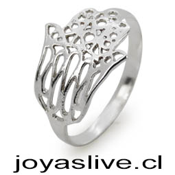 Anillo plata chilena 950, Mano de Fatima ( medida 16)