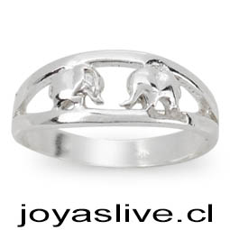 Anillo plata chilena 950, Elefantes (medida 14)