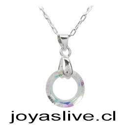 Collar de Plata chilena Cristal fino Transparente, Aura Energética