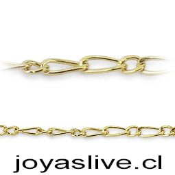 Cadena de Oro Golfield, Alterna Barnada (40cm de largo)
