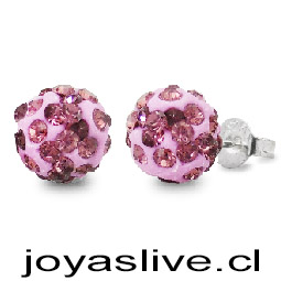 Aro de plata italiana 925, Shamballa, morado claro.