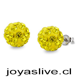 Aro de plata italiana 925, Shamballa, Amarillo fuerte.