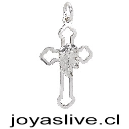 Dije de plata chilena 950, Cruz rostro de Jesús.
