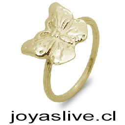 Anillo de Oro 18kl. Mariposa (medida 22)  ( Peso aproximando, 2 gramos )