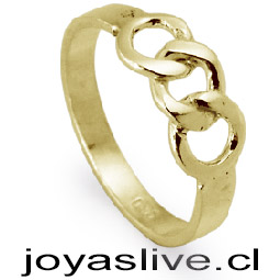 Anillo de Oro 18 kl. Diseño Entrelazado (medida 12)   ( Peso aproximando, 2 gramos )
