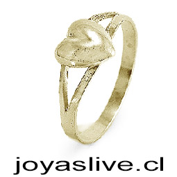 Anillo de Oro 18kl. Corazón (medida 14 ) ( Peso aproximando, 1.8 gramos )