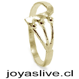 Anillo de Oro 18kl. Tres Esferas (medida 16)  ( 1.8 gramos aproximando)