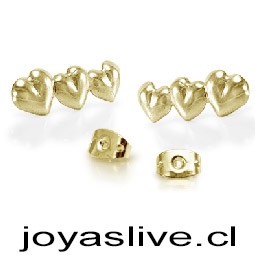 Aro de Oro 18kl. Corazones Pegados ( Peso aproximando, 1,5 gramos )