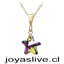 Colgante de Oro 18kl. Tornasol colores Estrella ( Peso aproximando, 4 gramos entre cadena y colgante )