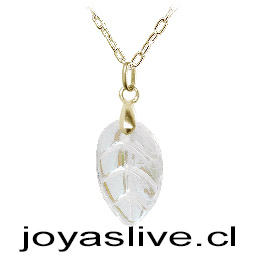 Colgante de Oro 18kl. Hoja Transparente ( Peso aproximando, 4 gramos entre cadena y colgante )