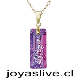 Colgante de Oro 18kl. con Cristal Fino Diseño Relieves ( Peso aproximando, 4 gramos entre cadena y colgante )