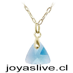 Colgante de Oro 18kl. con Triángulo Swarovski Tornasol ( Peso aproximando, 4 gramos entre cadena y colgante )