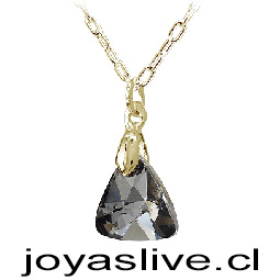 Colgante de Oro 18kl. con Triángulo Swarovski Negro ( Peso aproximando, 4 gramos entre cadena y colgante )