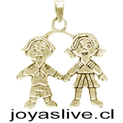 Dije de Oro 18kl. Niña y Niño  ( Peso aproximando, 2 gramos )