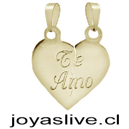 Dije de Oro 18kl. Corazón Te Amo  ( Peso aproximando, 2 gramos )
