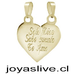 Dije de Oro 18kl. Corazón Mensaje (1,8 gramos)