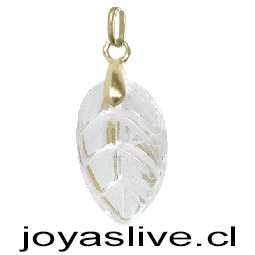 Dije de Oro 18kl. con Cristal Fino Hoja Transparente  ( Peso aproximando, 1 gramos gancho colgante )