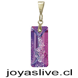 Dije de Oro 18kl. con Cristal Fino Diseño Relieves  (1,2 gramos gancho colgante)