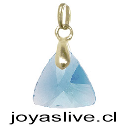 Dije de Oro 18kl. con Triángulo Swarovski Tornasol  ( Peso aproximando, 1 gramos gancho colgante )