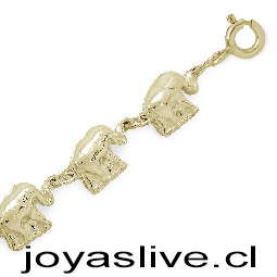Pulsera de Oro 18kl. Elefantes  ( Peso aproximando, 5.5 gramo )