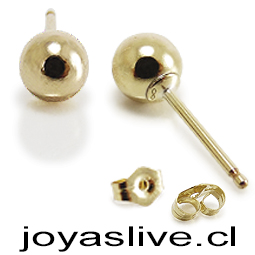 Aros Golfield esferas, con lamina oro de 14 KL (8 mml diámetro) 