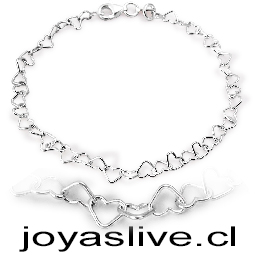 Pulsera plata italiana 925, corazones, mujer.