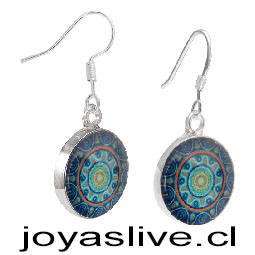 Aros Mandala, con base de plata 950.