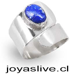 Anillo de Plata chilena 950 Ajustable Lapislázuli