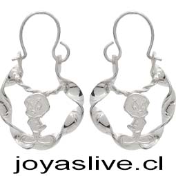 Aros de Plata chilena 950 Argollas torcidas grandes Piolín