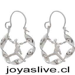 Aros de Plata chilena 950 Argollas torcidas grandes Jorda