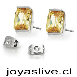 Pendientes Plata Platino con circonitas en el color champan.