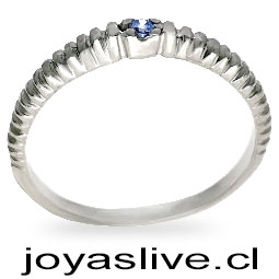 Anillo aro cerrado Plata Platino forma de gallón con circonita. Media 16