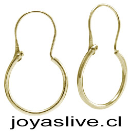 Aro Oro 18 Kl, argollas infladas (Peso aproximado 1.2 gramos)