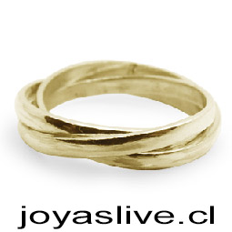Anillo de Oro 18 kl. Tres Argollas (medida 16) (Peso aproximado, 4  gramos)