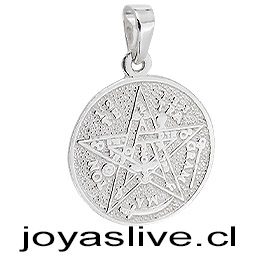 Dije de Plata chilena 950 Tetragramaton Amuleto