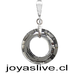 Dije de Plata chilena 950 Cristal fino Arco de Luz Negra Tornasol