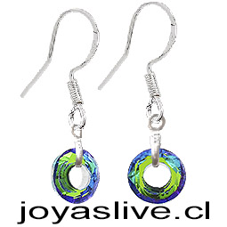 Aros de Plata 925 Cristal fino Arco de Luz Tornasol