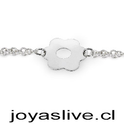 Pulsera Plata chilena 950, Belcher con Margarita (19 cm.)