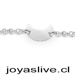 Pulsera Plata chilena 950, Belcher con Luna (19 cm.)